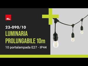 Catena Luminosa da Esterno 10mt E27 IP44 + 10 Lampade