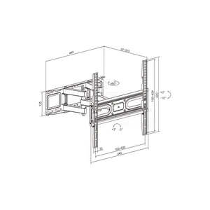 Supporto TV full motion - disegno tecnico con dimensioni