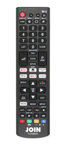 Telecomando TV LG smart Alpha Elettronica TLTV200-01 colore nero con tasti app streaming
