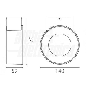 Applique Up Down cilindrica da parete Led 8W IP65 esterno/interno luce naturale