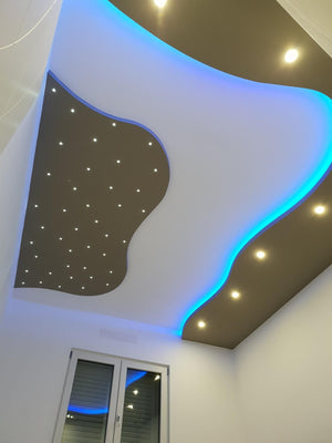 Profilo Led Flessibile Alluminio per Strip Led 2mt Curvo Cover Opalino Tappi e Staffe