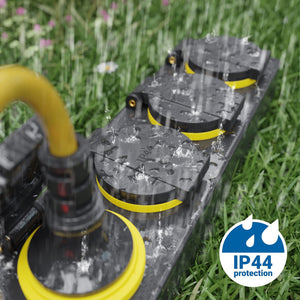 Ciabatta da Esterno Multipresa 3 Posti IP44 Impermeabile Spina Schuko 1.5mt