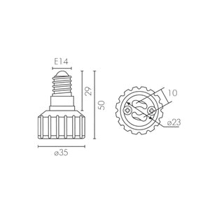 Adattatore E14 GU10 Convertitore 2A per Lampade