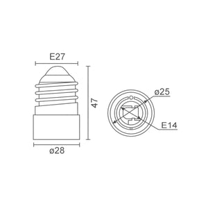 Adattatore E27 E14 Convertitore per Lampade 2A