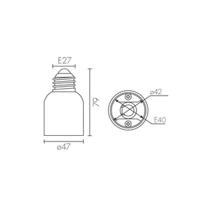 Adattatore E27 E40 Convertitore 2A per Lampade a Led