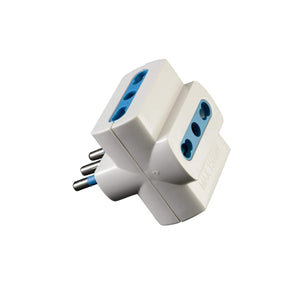 Spina Tripla 10A Adattatore Prese Bivalenti 10 16A Colore Bianco 1500W