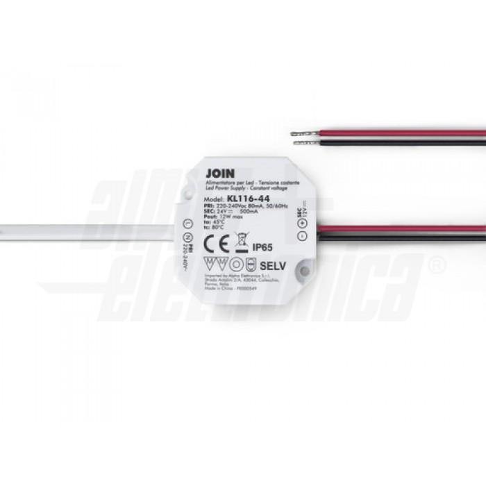 Alimentatore 24V 0.5A per lampade strisce led impermeabile stagno IP67 12W incasso a pozzetto 503