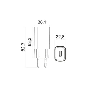 Alimentatore Carica Batteria Usb Bianco Per Iphone, Samsung 5V 1A