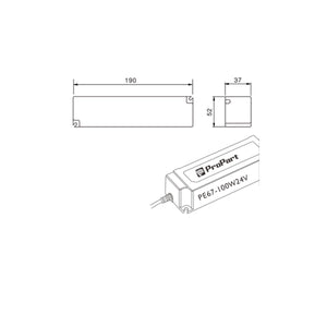 Alimentatore Switching 24V 100W 4.16A IP67 Stagno Videosorveglianza, Led