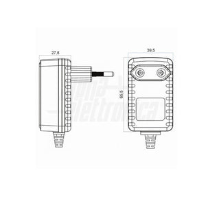 Alimentatore per Telecamera Videosorveglianza 12V 2A 24W Connettore 5.5 x 2.1mm