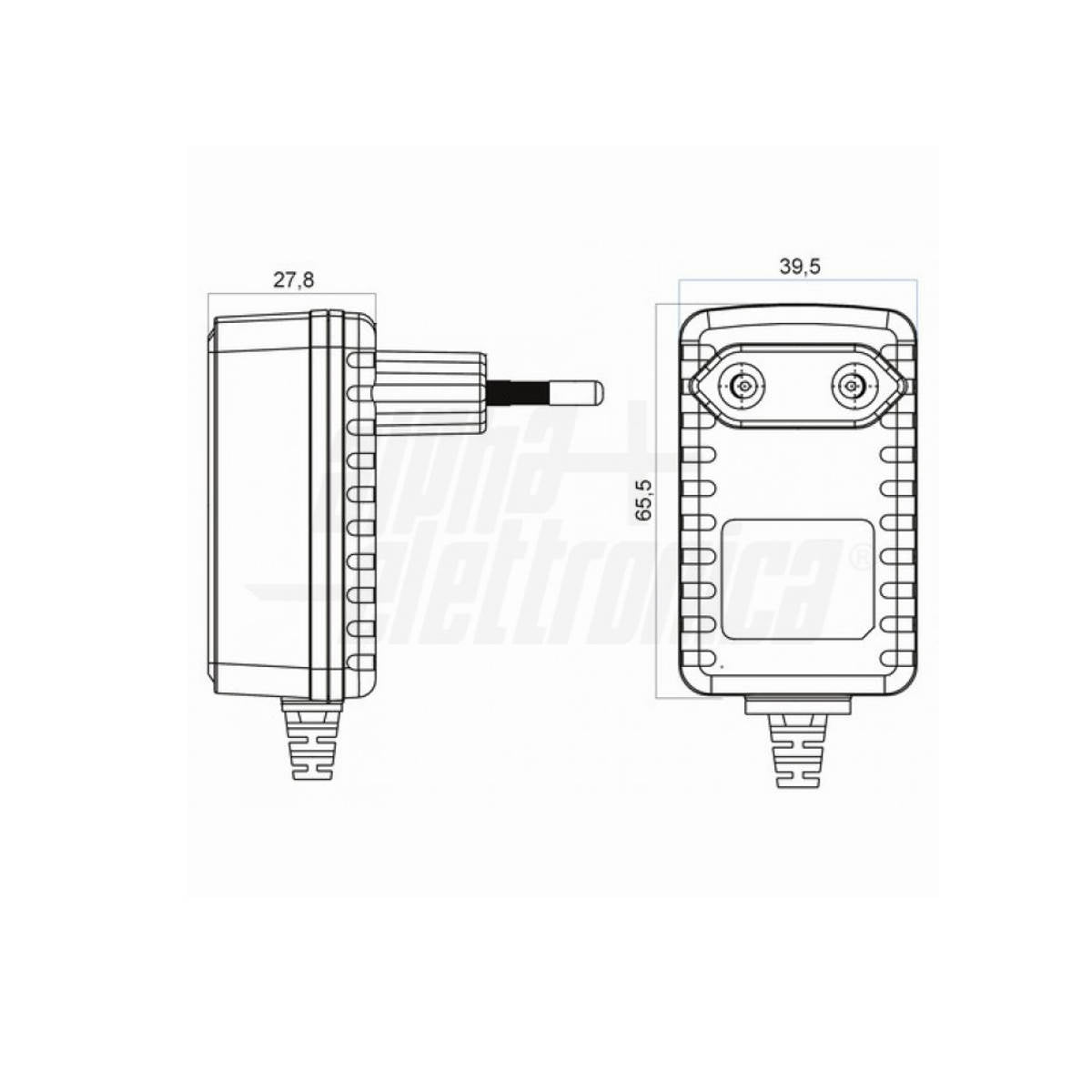 Alimentatore per Telecamera Videosorveglianza 12V 2A 24W Connettore 5.5 x 2.5mm