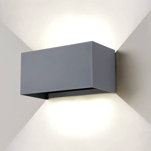 Applique Up Down da Parete Led 18W Doppio Fascio Regolabile IP65 Esterno Interno, Colore Grigio