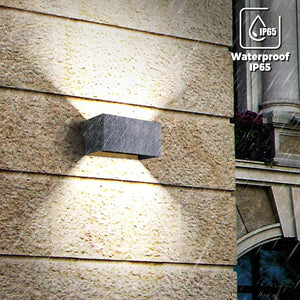 Applique Up Down da Parete Led 18W Doppio Fascio Regolabile IP65 Esterno Interno, Colore Grigio