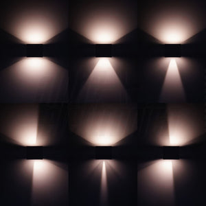 Applique Up Down da parete Led 10W con fasci regolabili IP65 esterno/interno luce calda, corpo grigio