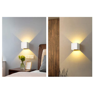 Applique Up Down da parete Led 10W fasci regolabili IP65 esterno/interno luce naturale, corpo bianco