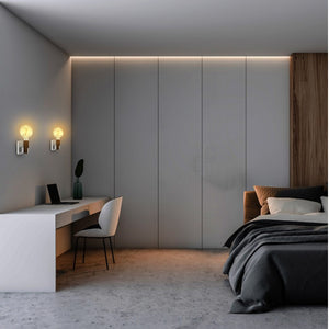 Applique da parete E27 Kos in Metallo Con Finitura In Legno E Base Bianca by Kelù