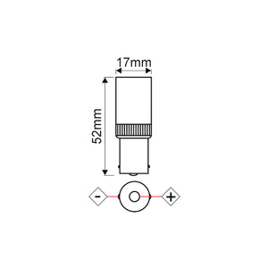 BA15S Led lampadina 3.5W 10-30VDC 24VAC Luce naturale 4000K