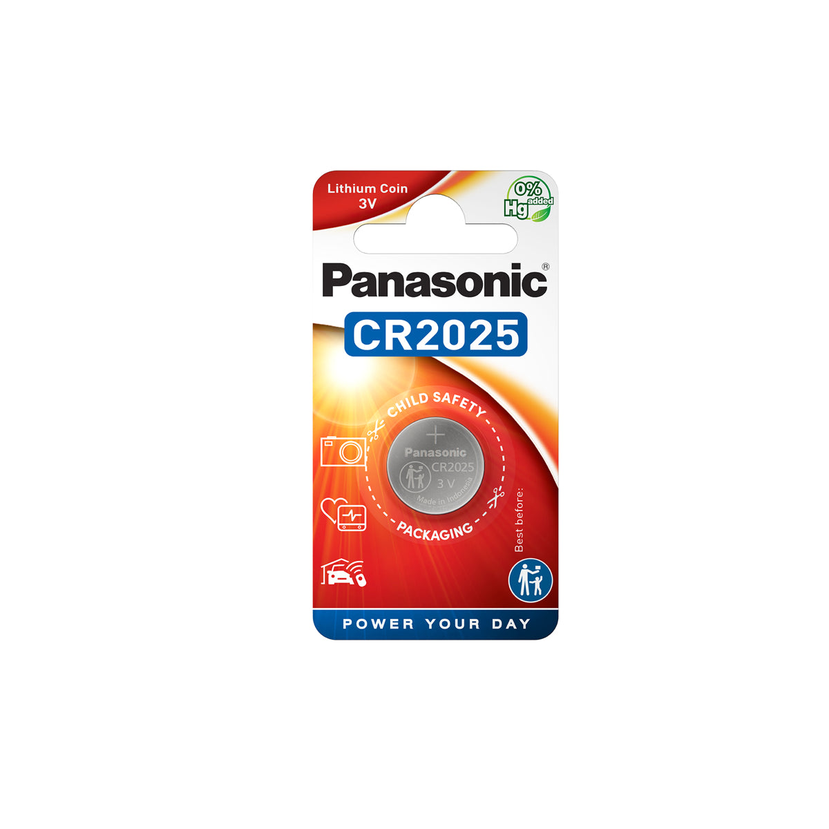 Batteria Piatta CR2025 3V Litio Panasonic BR2025, ECR2025, KCR2025, DL2025, LM2025
