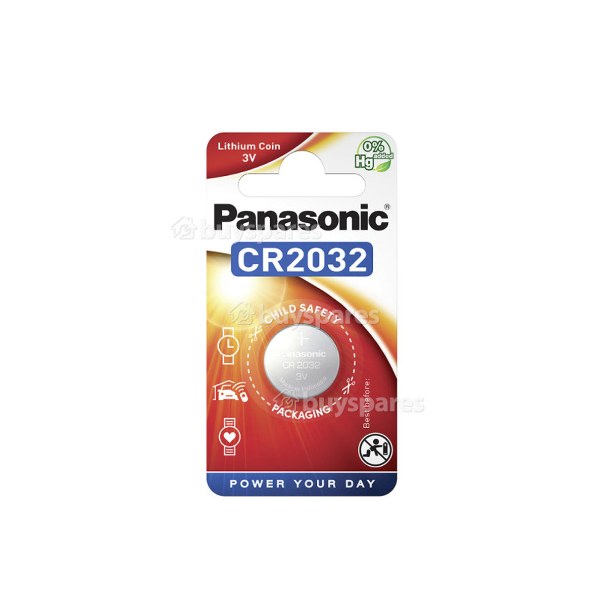 Batteria Piatta CR2032 3V Litio Panasonic BR2032, ECR2032, KCR2032, DL2032, LM2032