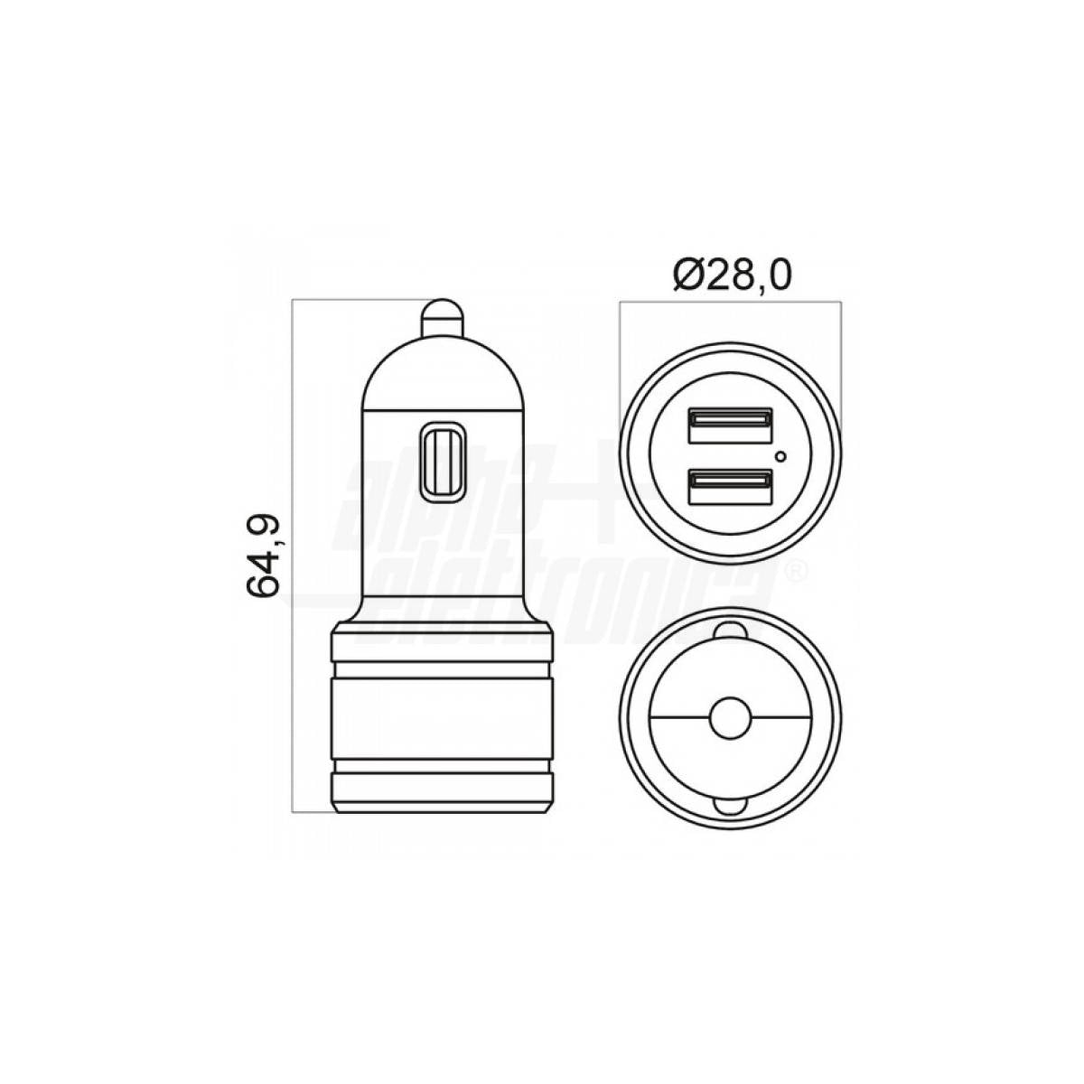 18W USB Car Charger with Quick Charge 3.0 - 2 Ports