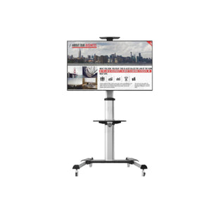 Carrello Porta TV Con Ruote Telescopico da 37 - 70 Pollici, Mensola + Supporto Videoproiettore