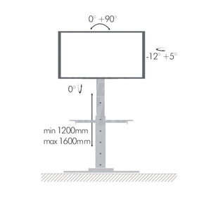 Carrello Porta TV Con Ruote Telescopico da 37 - 70 Pollici, Mensola + Supporto Videoproiettore