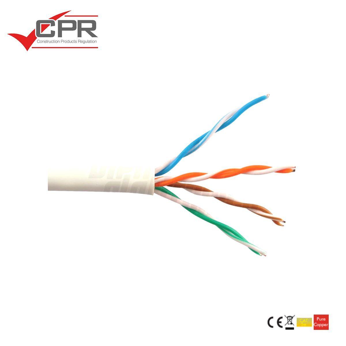 Cavo ethernet matassa 100mt Cat.5e U/UTP conduttori rigidi rame puro posa fissa colore bianco - Oniroview