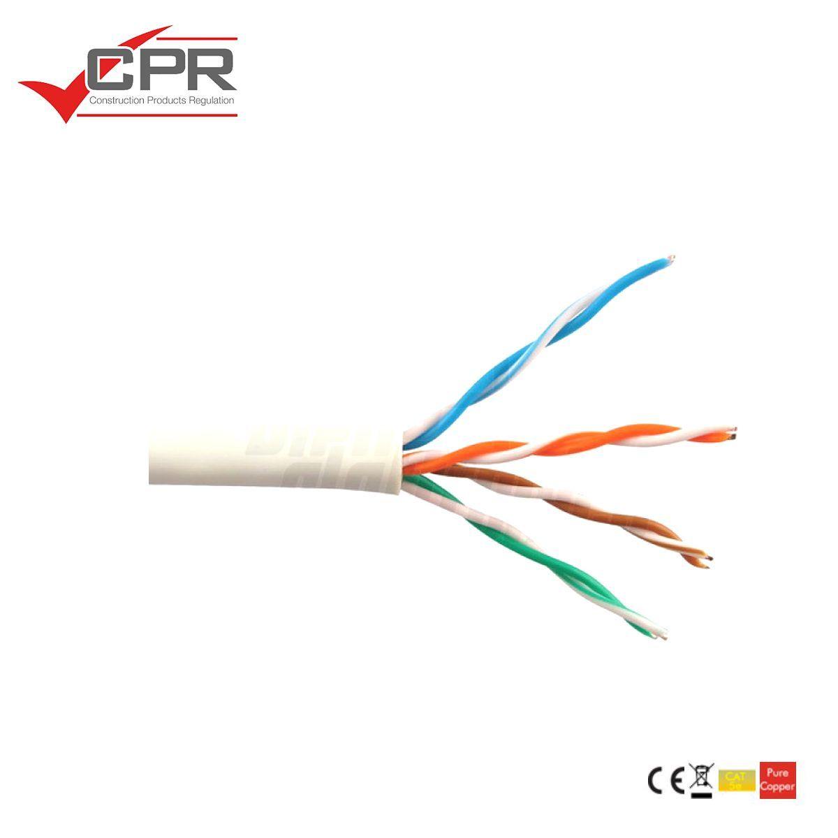 Cavo ethernet matassa 305mt Cat.5e U/UTP conduttori rigidi rame puro CPR posa fissa grigio - Oniroview