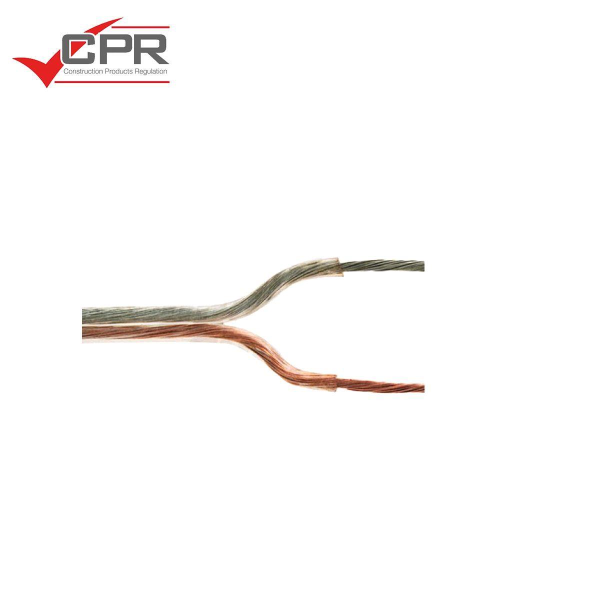 Cavo piattina audio matassa 100mt 2x3 mm trasparente rame puro CPR per alimentazione e impianti audio - Oniroview