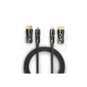 Cavo micro HDMI AOC 10mt attivo in fibra ottica UHD 4K high-speed Ethernet con adattatore