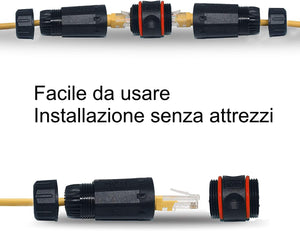 Connettore Giunzione RJ45 FTP Cat.6A IP68 Schermata Impermeabile presa/presa Waterproof