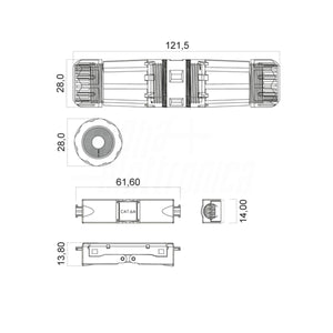 Connettore Giunzione RJ45 FTP Cat.6A IP67 Schermata Impermeabile a Pressione Waterproof