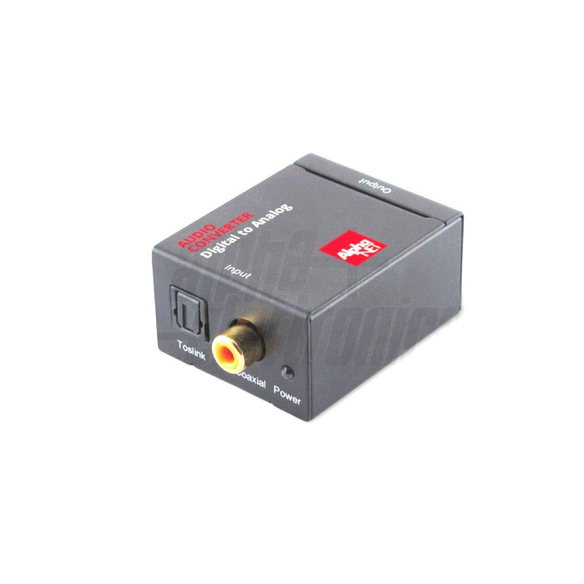 Convertitore di segnale da audio digitale coax Toslink a rca analogico R + L attivo con alimentatore - Oniroview