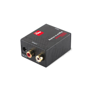 Convertitore di segnale da audio digitale coax Toslink a rca analogico R + L attivo con alimentatore - Oniroview