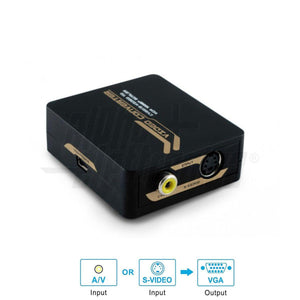 Convertitore di segnale da video composito S-video a vga idoneo per videoproiettori, videosorveglianza, dvd, PS3 - Oniroview