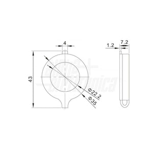 Cover di protezione per presa passante HDMI, RJ45 e USB ø22mm - Nero