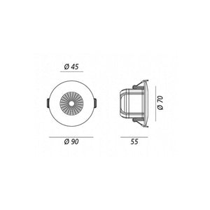 Faretto Doccia IP65 Led Incasso Cartongesso 8W Acciao Bianco