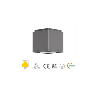 Faretto Esterno a Led Soffitto Downlight Cubo IP54 - 8W 640lm 3000K