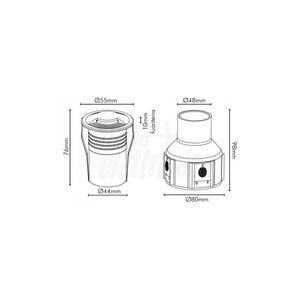 Faretto da Terra Doppia Emissione Esterno Giardino Led Acciaio 2.3W 24V IP67 Tondo