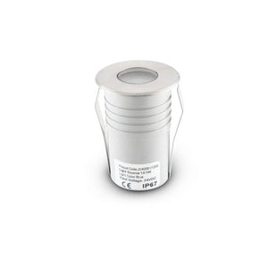 Faretto da Terra per Esterno Giardino Led Acciaio 2W 24V DC IP67 Luce Blu Cavo 12mt