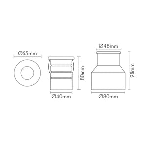 Faretto da Terra per Esterno Giardino Led Acciaio 2W 24V DC IP67 Tondo