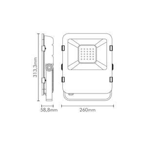 Faro Led Esterno 100W Professionale Naturale 4000K IP65 10000 Lumen Corpo Colore Nero