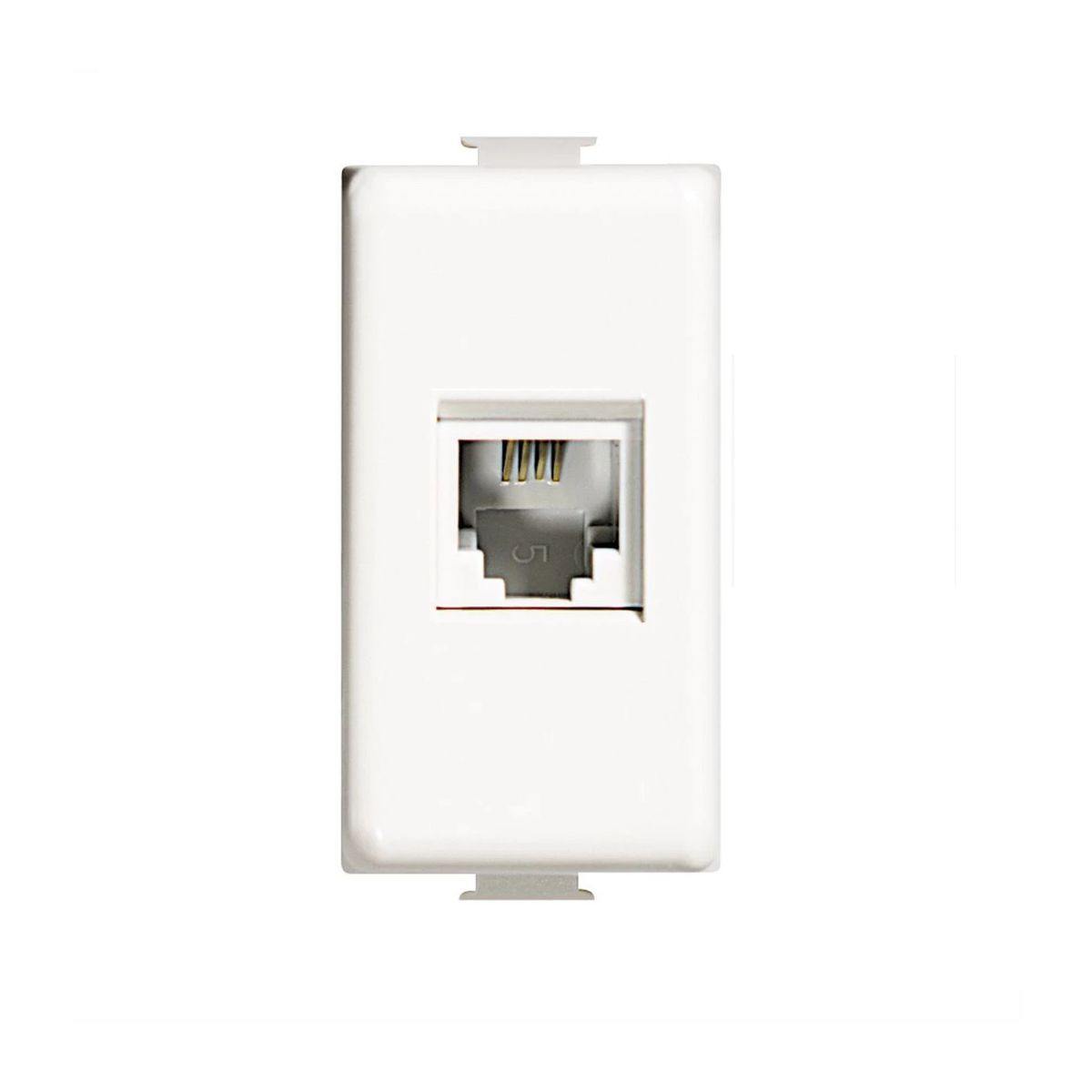Frutto presa telefonica rj11 compatibile BTicino Matix AM5958/11N Connessione a crimpare senza attrezzi, colore Bianco - Oniroview