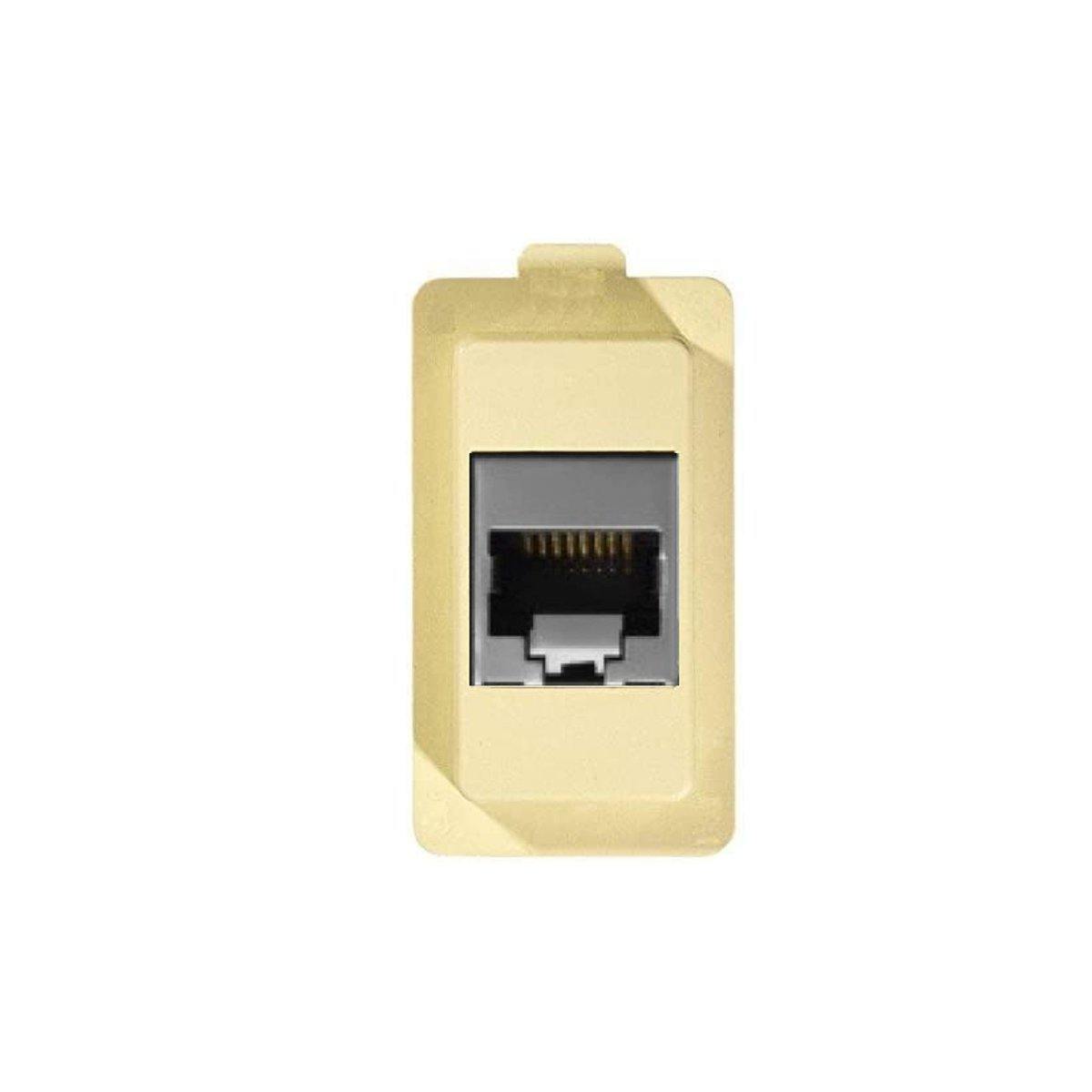 Frutto rj45 FTP schermata cat.6a compatibile Bticino Magic presa modulare 8 poli per cavi ethernet connessione a crimpare senza attrezzi, colore avorio - Oniroview