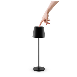 Lampada Led Ricaricabile da Tavolo Nera Touch Dimmerabile Esterno Interno IP54 2700K