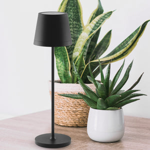 Lampada Led Ricaricabile da Tavolo Nera Touch Dimmerabile Esterno Interno IP54 2700K