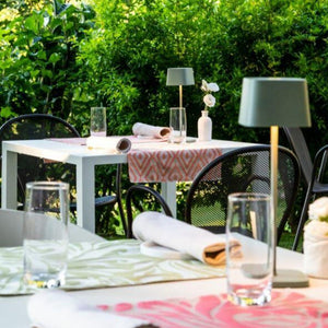 Lampada Led Ricaricabile da Tavolo Ofelia Salvia Touch Dimmerabile Esterno Interno IP54