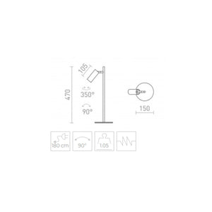 Lampada da Tavolo Moderne Spot Cilindrico Led Orientabile 4.5W Nero