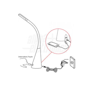 Lampada da Tavolo Regolabile a Led con Interruttore Touch - 5W - Snodabile Gold