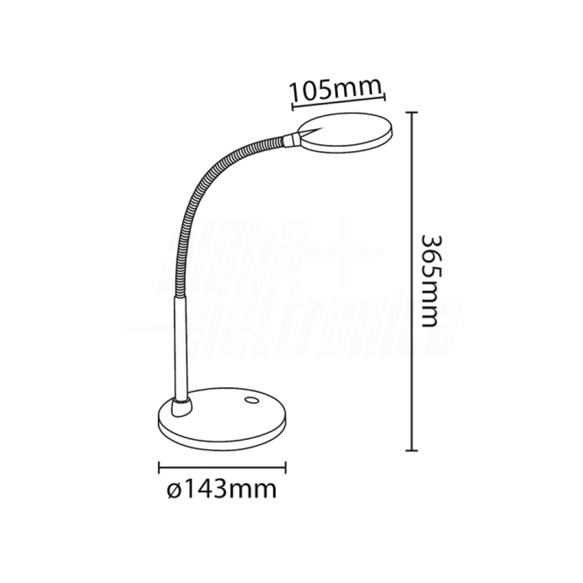 Lampada da tavolo Led con Interruttore Luce Calda - 5,5W - Snodabile, colore Silver